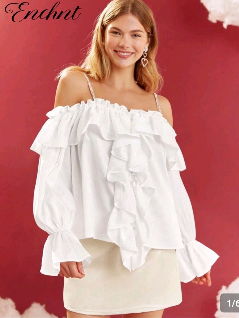 White Off-Shoulder Ruffle Blouse